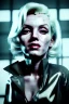 Placeholder: Ultra Realistic image, portrait, blonde woman, sweet Marylin Monroe face, perfect iris, glow eyes, makeup. Cyberpunk style, oversized transparent latex coat, yakuza tattoos.fog, rain, soft color, highly detailed, unreal engine 5, ray tracing, RTX, lumen lighting, ultra detail, volumetric lighting, 3d, finely drawn, high definition, high resolution.