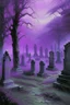 Placeholder: A purple graveyard with dancing ghosts painted by Francis Danby