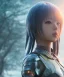 Placeholder: Anime girl cute neck head portrait, warrior costume, village, meditation, cyberpunk, 8k quality