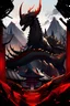 Placeholder: mountains, red and black, temple, dinosaur