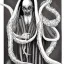 Placeholder: Nosferatu with white skin and a beard made of tentacles as a Russian Orthodox vampire with yellow eyes and vampire fangs