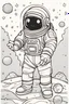 Placeholder: outline art for cute space coloring pages with astronaut, for young children, white background, sketch style, full body, only use outline, clean line art, no shadows and clear and well outlined, no color