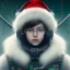 Placeholder: Cyberpunk Portrait of cyborg bird child with brown hair and with cute face, north pole snowy vibe , perfect composition, hyperrealistic, super detailed, 8k, high quality, trending art, trending on artstation, sharp focus, studio photo, intricate details, highly detailed, by greg rutkowski