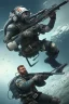 Placeholder: diver like a strong man,with the gun,hi quality detail,hi quality textures,cinematic,realistic,aggressive,cosmic