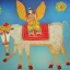 Placeholder: holy cow with wings in delhi indian painting style