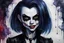 Placeholder: oil with watercolor underpainting of a cartoon style dark goth punk female vampire , with highly detailed facial features , with a fine art aesthetic, highly detailed , realistic , 4k UHD cinegraphic quality