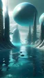 Placeholder: sci fi planet, aqua water, zaha hadid city