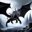 Placeholder: mdjrny-v4 style, highly detailed illustration of a black obsidian dragon, spread wings, black obsidian dragon feet on lava rock, dark sky background, realistic, intricate details, d&d, by artist "Even Mehl Amundsen", full body