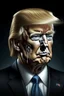 Placeholder: Portrait of Donald trump, half skeleton and half human