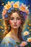 Placeholder: a painting of a woman with flowers in her hair, beautiful fantasy art portrait, beautiful fantasy portrait, realistic cute girl painting, beautiful fantasy painting, by Victor Nizovtsev, beautiful portrait oil painting, portrait of fairy princess, in stunning digital paint, portrait painting of a princess, gorgeous painting, lotus floral crown girl, detailed beauty portrait, girl in flowers