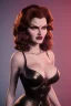 Placeholder: Rita Hayworth as evil queen in black leather, busty, cleavage, curvy, angry, stern look. character design by cory loftis, fenghua zhong, ryohei hase, ismail inceoglu and ruan jia. unreal engine 5, artistic lighting, highly detailed, photorealistic, fantasy