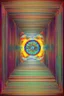 Placeholder: portal of materialization; surrealistic optical art; vivid palette