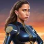 Placeholder: Abella Danger, star wars black bikini uniform Empire officer, movie poster, heroic gaze windswept hair, wide angle lens, full torso, intricate, detailed, hand-painted, realistic, perspective from below