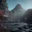 Placeholder:  4k, 8k, unreal engine, highly detailed, cinematic, photorealistic, alien landscape, ancient alien ruins with symbols, ice, volumetric lighting