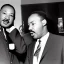 Placeholder: Martin Luther King Jr. and Waluigi eating pizza at a Denny's restaurant