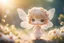 Placeholder: cute chibi lace fairy, flowers, in sunshine, ethereal, cinematic postprocessing, dof, bokeh
