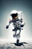 Placeholder: Front key view of an astronaut running away franticly