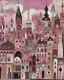 Placeholder: A grayish pink old Victorian city designed in Kuna Molas painted by Wassily Kandinsky