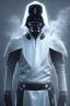 Placeholder: All Black Anakin Skywalker soldier, ghost, wearing high tech mask, white smoke, dark, rage, sorrow, high definition, ultra 8 k, volumetric lighting, blue fire, fog red