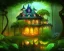 Placeholder: mystical house on a hot tropical island, fantasy art, surreal art, fairies in the trees,