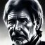 Placeholder: portrait of harrison ford as captain han solo, brown eyes, realistic, rough facial skin, cinematic lighting, photorealistic, volumetric light and shadow, hyper HD, octane render, unreal engine, insanely detailed and intricate, hyper-realistic, space background, colored pencils