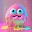 Placeholder: A large blob jelly likecoloured, whimsical dripping, slimy & gooey ((pink blob monster) playful scary, ice cream colourful, 3d render, maya, highly detailed, Z brush, cgi, (Pixar 3D art) jellylike, wobbly texture, big white eyes, fun yet scary, slime ball, smooth, super cute, animated hyper realism, long wobbly arms, funny feet, ((blob)), quirky, funny feet, (pop surrealism), modular constructivism, genetically altered tomato with jello like body, big eyes, smiling, salivating, shiny,