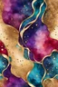 Placeholder: abstract golden glitter, dark royal Red, purple and turquoise watercolors with golden outlines