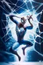 Placeholder: spiderman throwing spiderweb from his movie poster 3d effect, frozen in time, mesmerizing pose, 3d effect, Ethereal atmosphere, transcending boundaries, immersive experience, cinematic world, Captivating, Intricate design, propelling spiderweb, animated artistry