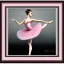 Placeholder: bailarina de ballet en color rosa enmarcada en un rectángulo irregular