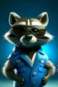 Placeholder: raccoon as a special agent with sunglasses