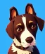 Placeholder: Cute dog, one colour background