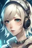 Placeholder: A blonde girl with a bit shorter hair than shoulder length but longer than bob who is a gamer and has a blindfold on with a pair of white headsets on her head. She also has baby blue eyes and almost looks like Nier Automata