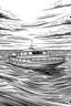 Placeholder: Outline art, no shading, speed boat on the sea, cartoon style, black and white, low detail, --ar 9:11