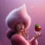 Placeholder: pixar style, volumetric pink sky environment and background, volumetric lighting, dramatic lighting, realistic painting of an strawberry and a beautiful woman holding a jam glas, looking excited, detailed digital painting, extreme dense and fine fur, anime, ornate, colour-washed colors, elegant, small minutiae, tiny features, particulars, centered, smooth, sharp focus, renderman gofur render, 8k, uhd, detailed eyes, realistic shaded volumetric lighting, caustics, backlight, centered camera view