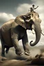 Placeholder: رجل يقفز فوق الفيل الضخم