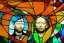 Placeholder: Thom Yorke rendered in stained glass window