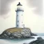 Placeholder: A pastel pencil drawing of Lista Lighthouse in Norway