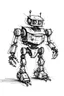 Placeholder: Robot sketch on a white background