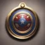 Placeholder: captain america logo animated inside a golden medalion