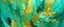 Placeholder: Abstract turquoise green gold painted oil acrylic painting of floral leaves on canvas, art background wallpaper texture illustration By Corri Seizinger