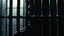 Placeholder: close up parallel prison window bars in foreground, dark prison cell behind him, hidden dark human face partially visible through the window bars, pale light, vertical shadows in background, ultra realistic, dark atmosphere, high contrasts, dark vibe, cinematic