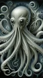 Placeholder: A silver colored ice elemental squid painted by MC Escher