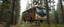 Placeholder: buss shaped like a rat flying through a forest