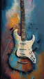 Placeholder: Abstract painting guitar in style of long impasto brush strokes