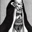 Placeholder: Nosferatu with white skin and a beard made of tentacles as a Russian Orthodox nosferatu vampire with yellow eyes and vampire fangs