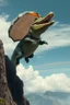 Placeholder: really fast crocodile huge paratrooper jumper jumping over cliff hang