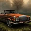 Placeholder: an abandoned 1990 Mercedes rust 2-door overgrown by nature with dust ,ultra realistic,concept, 4k ,on street,8k resolution, high-quality, fine-detail, parked in crowded city winter