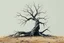 Placeholder: Concept art of an alien dead tree, no background