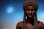 Placeholder: african head portrait, warrior costume,man and woman face ,village, meditation, woods, galaxy sky, 8k quality, unity engine, bloom,cinematic lighting,blue tone, octane render,