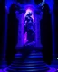Placeholder: a statue up side down with a gloing purple liht book cover